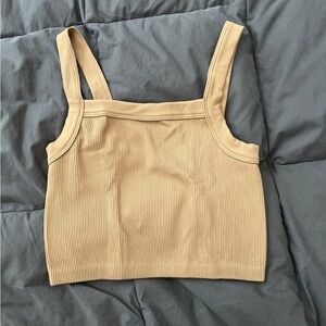 CottonOn Tan Ribbed Tank Top – Size M/L